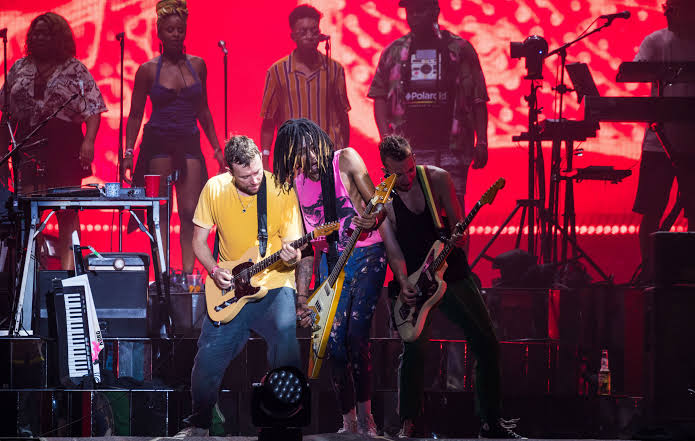 Gorillaz performing live on stage